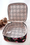 Large Cosmetic Case Flowers NOBO L0020-CM05 Brown