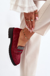 Women's Embellished Moccasins Burgundy Dananei