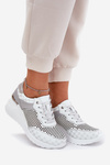 Leather Perforated Sports Shoes Sneakers On Wedge White S.Barski LR51-641