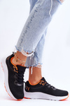 Classic Women's Sport Lace-Up Shoes Black and Orange Darla