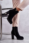 Women's Boots On High Heel With Decoration Black Teruko