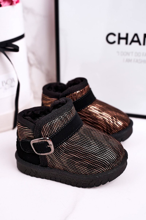 Children's Snow Boots With Fur Golden Black Dreamy