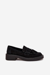 Women's Suede Loafers with Fringes D&A TW107 Black