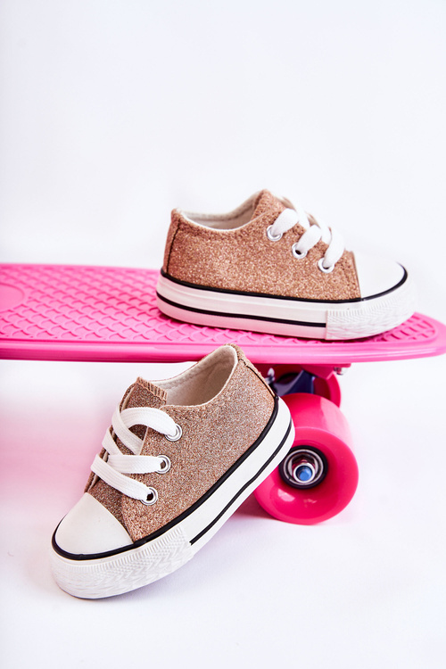 Children's Sneakers Tied Rose Gold Wella