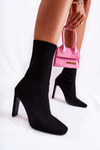 Women's High Boots With A Heel Sock Black Nessi