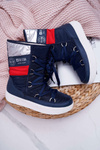 Women's Fleece Warmed Snow Boots Big Star Navy Blue EE274657