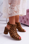 Women's Stiletto Sandals with Peep Toe Leopard Esta