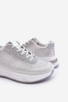 Women's Sneakers With Zircons White Raiden