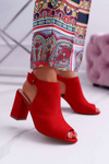 Women's Stiletto Sandals with Peep Toe Red Esta