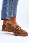 Women's Loafers with Decoration Camel Railenes