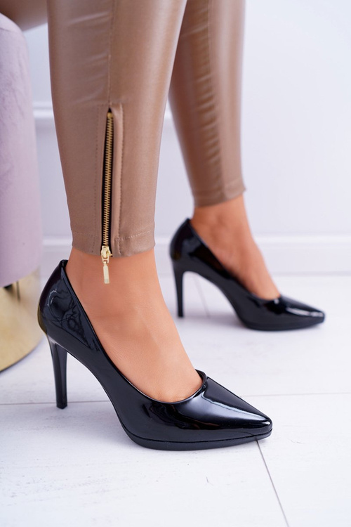 Women's Sergio Leone Black Lacquered Misawu Stiletto pumps