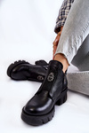Women's Leather Boots With Decoration Black Maley