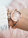 Women's Giorgio & Dario Watch With Sequins Cube Pink Gold
