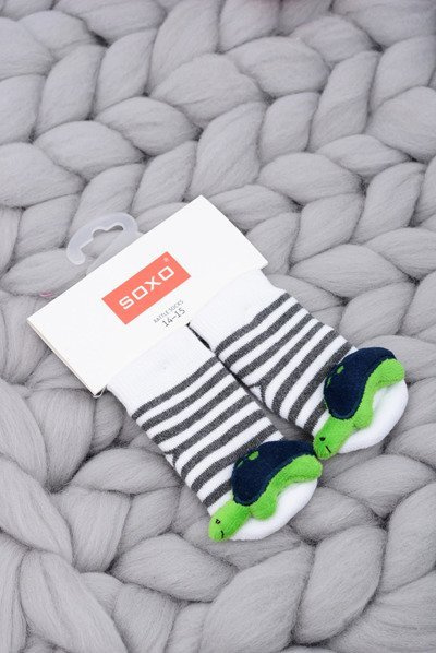 Infant Socks with Rattle Turtle Soxo