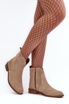 Women's Suede Boots with Zip Beige Nicole 2829