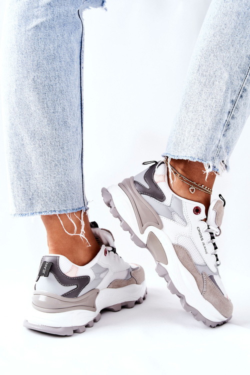 Women's Sport Shoes Cross Jeans White Grey II2R4020C