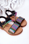 Children's Sandals With Sequins Black Blake