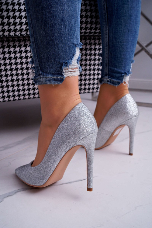 Women's Brocade Silver Vivien Stilettos