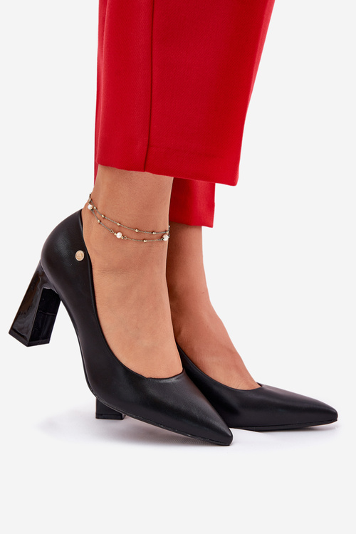 Elegant Heels On Block Heel Vinceza 62221 Black