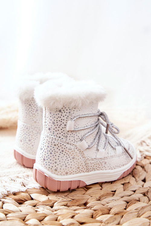 Fleece-lined Snow Boots White Stars
