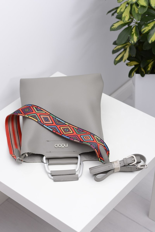 Women's Large Grey Nobo Bag with Mini Handbag