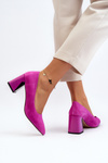 Suede Court Shoes with Stiletto Heel Fuchsia Alessyndra