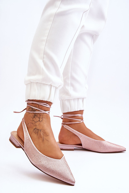 Baleriny Wiązane Dżety Beżowe Mavis