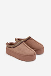 Children's Youth Snow Boots with Embroidery on Platform Khaki Jolisse