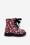 Kids' Lined Boots with Zipper Black-Pink Dolida