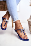 Women's Rubber Bows Navy Flip-Flops Georgia