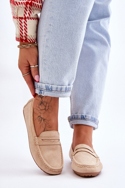 Women's Classic Suede Loafers Beige Ivana