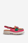Women's Flat Heel Sandals with Orange Decoration D&A MR38-656