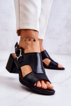 Leather High Heel Sandals La.Fi Black Leratto