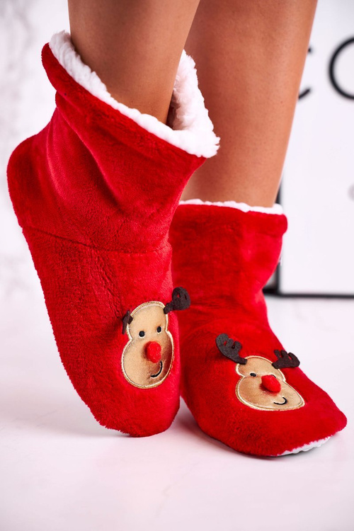 Christmas Insulated Slippers With Reindeer Holly