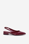 Lacquered Ballerinas On Low Heel Burgundy Testori