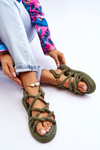 Women's Fashionable Braided Sandals Green Tiffanie