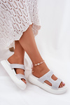Embellished Women's Platform Sandals White Jestella