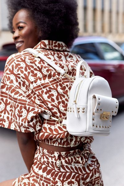 Damski Skórzany Plecak NOBO K4110 Biały