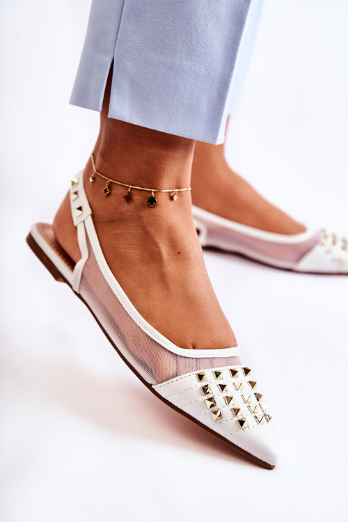 Women's Ballerinas With Studs White Kinley