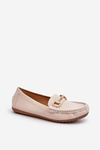Women's Classic Eco Leather Moccasins in Beige Demese