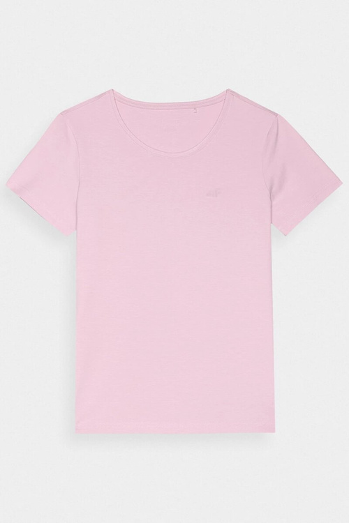 Women's Plain T-Shirt With Logo Pink 4F 4FWMM00TTSHF1845-56S