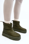 Women's snow boots on a chunky platform green Fionia