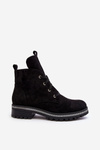 Women's Suede Slip-On Boots with Black Embellishment Plesca
