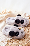 Children's Slippers With Animal Grey Pandi