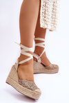 Tied Women's Wedge Sandals Beige Josephine