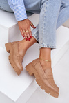 Ladies Moccasins Made Of Eco Leather Beige Sendall