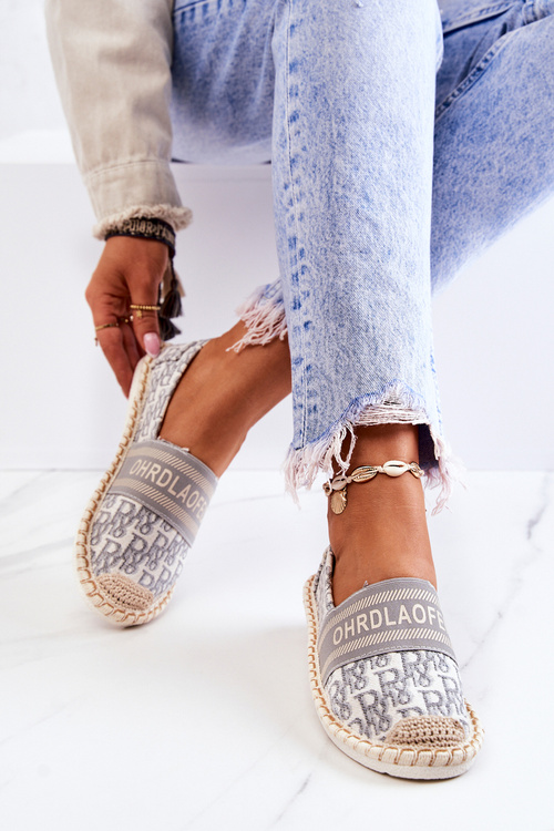 Espadryle Klasyczne Na Płaskiej Podeszwie Szare Warm Time