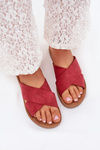 Ladies Slippers Made Of Eco Leather Burgundy Lorana