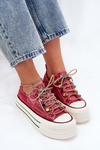 Women's Platform Sneakers Red GOE RR2N4104