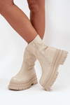 Boots On Massive Platform Eco Leather Beige Kylira